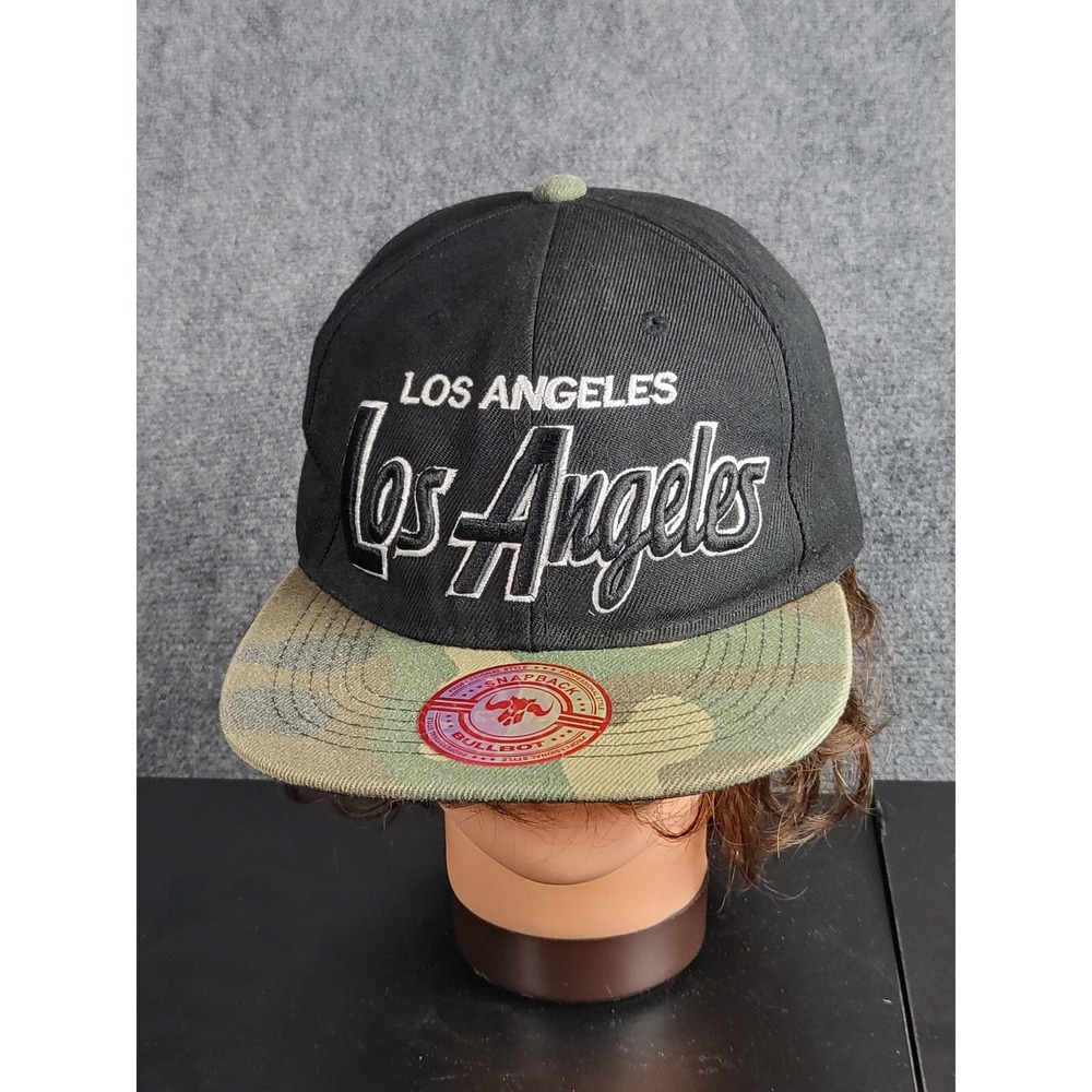 Bullbot Los Angeles Kings NHL Snapback Hat Black Camo Brim‎ Embroidered Baseball